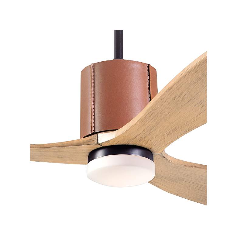 Image 3 54" Modern Fan LeatherLuxe DC Bronze and Maple LED Fan with Remote more views
