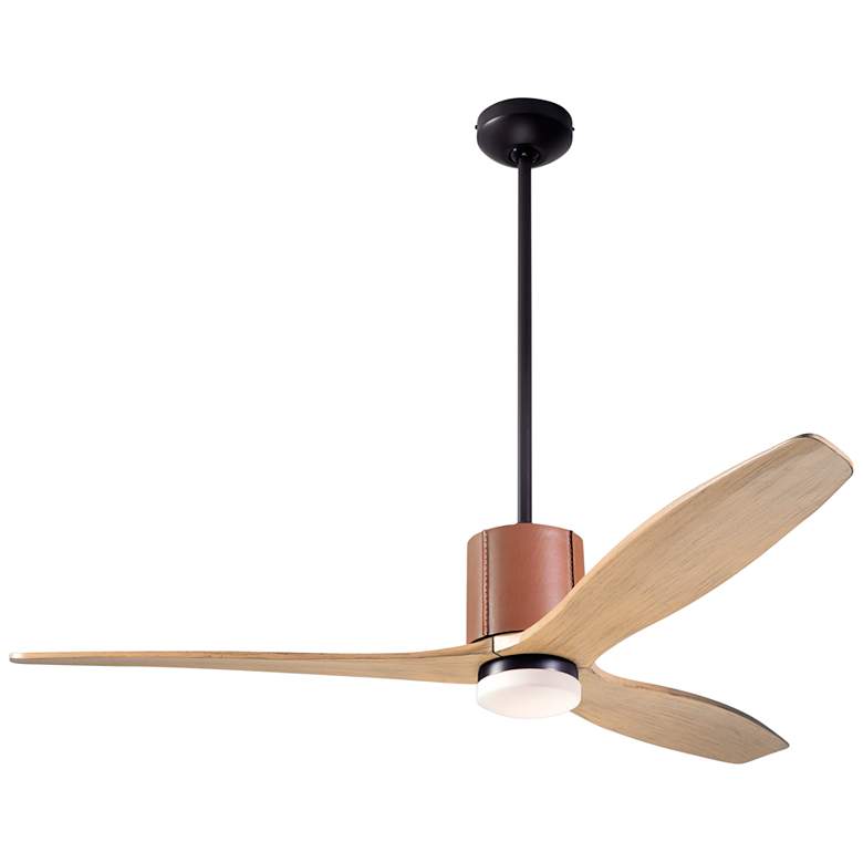 Image 5 54" Modern Fan LeatherLuxe DC Bronze and Maple LED Fan with Remote more views