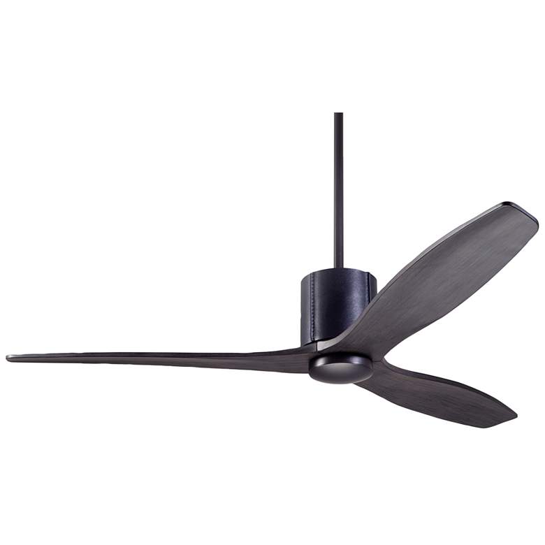Image 2 54" Modern Fan LeatherLuxe DC Bronze Ebony Ceiling Fan with Remote