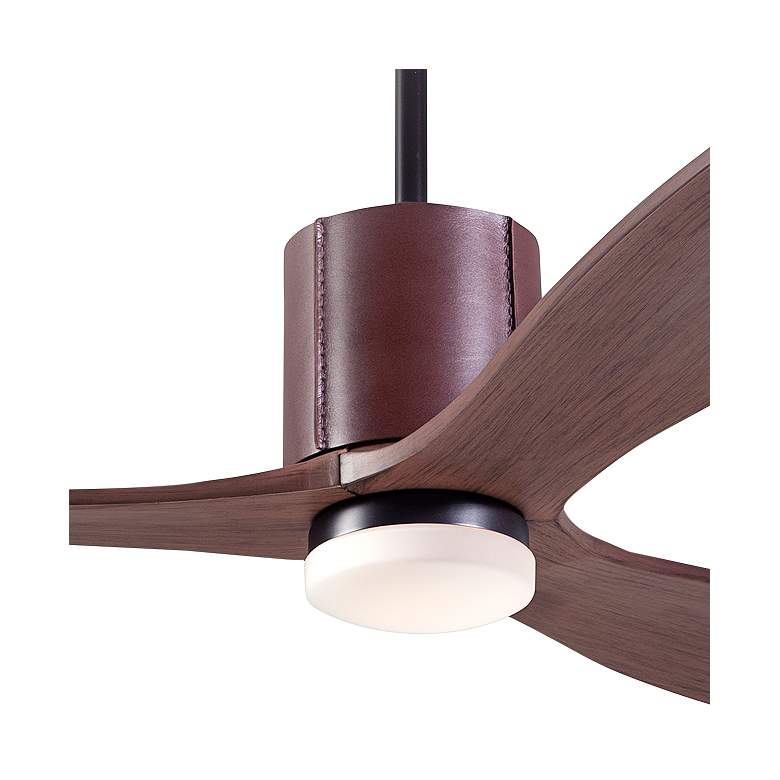 Image 3 54" Modern Fan LeatherLuxe DC Bronze Mahogany LED Fan with Remote more views