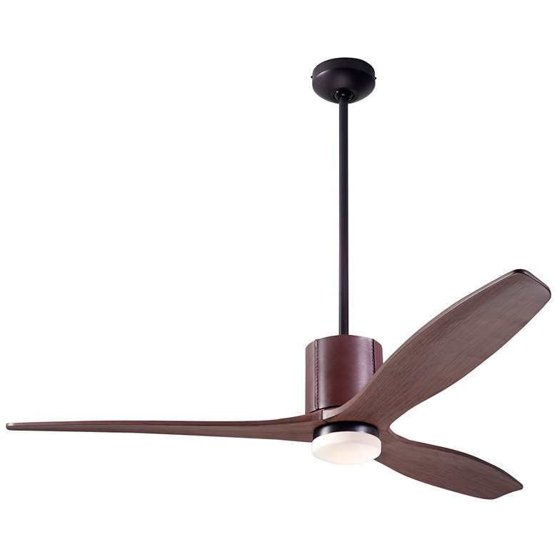 Image 5 54" Modern Fan LeatherLuxe DC Bronze Mahogany LED Fan with Remote more views