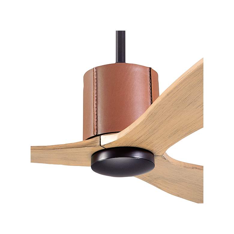 Image 3 54" Modern Fan LeatherLuxe DC Bronze Maple Ceiling Fan with Remote more views