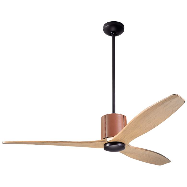 Image 5 54" Modern Fan LeatherLuxe DC Bronze Maple Ceiling Fan with Remote more views