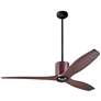 54" Modern Fan LeatherLuxe DC Brown Leather Mahogany Fan with Remote