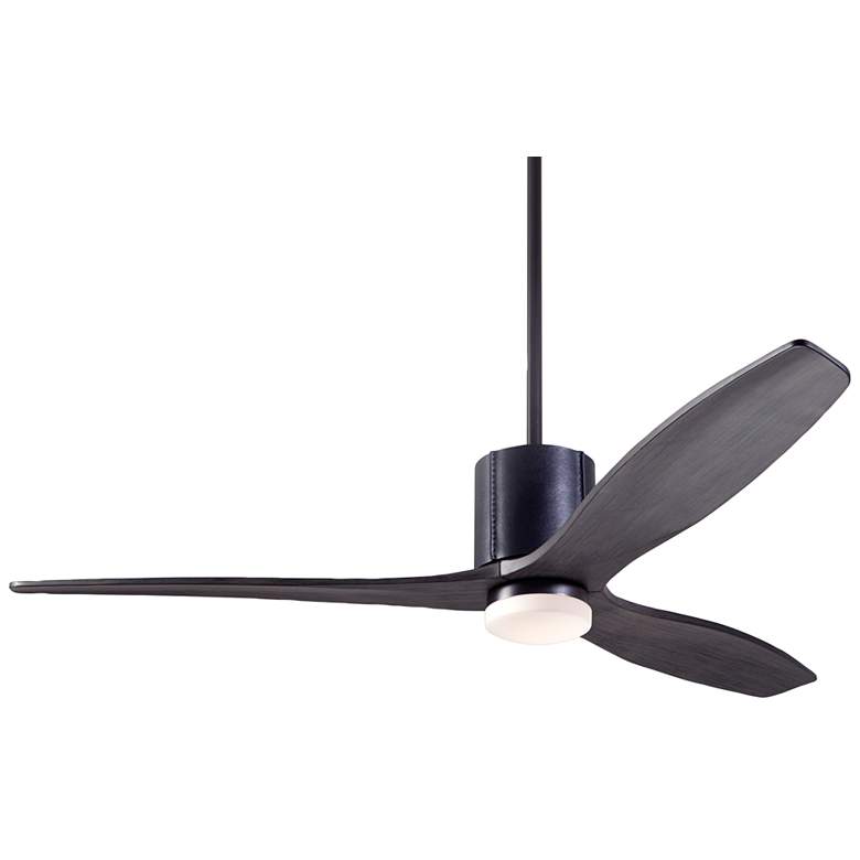 Image 2 54 inch Modern Fan LeatherLuxe DC Dark Bronze Ebony LED Fan with Remote