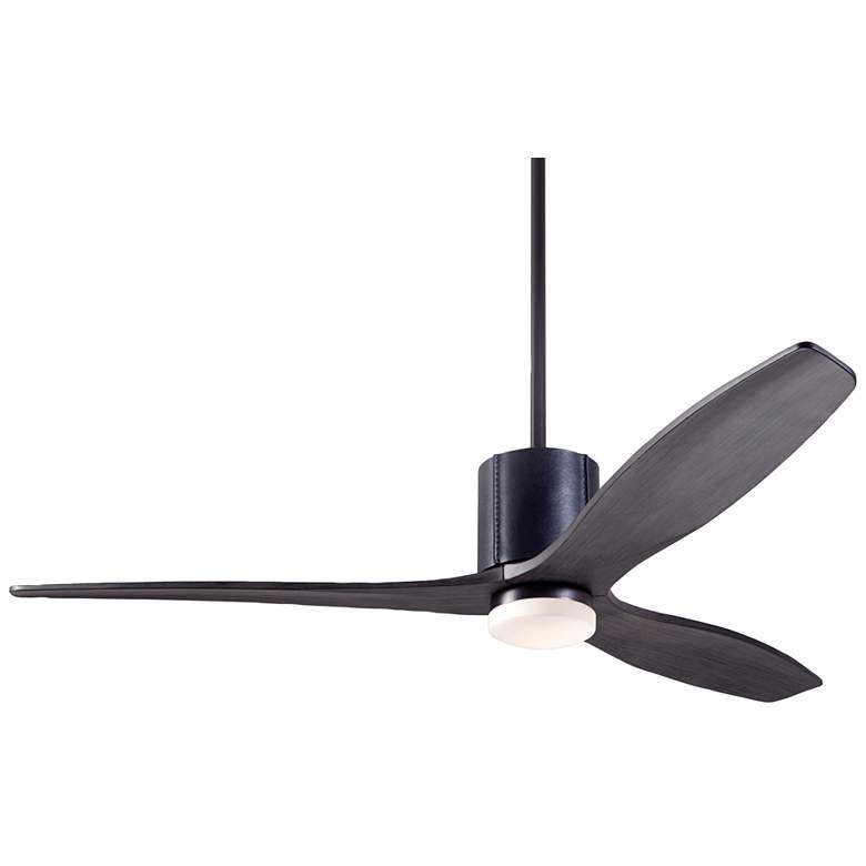 Image 2 54" Modern Fan LeatherLuxe DC Dark Bronze Ebony LED Fan with Remote