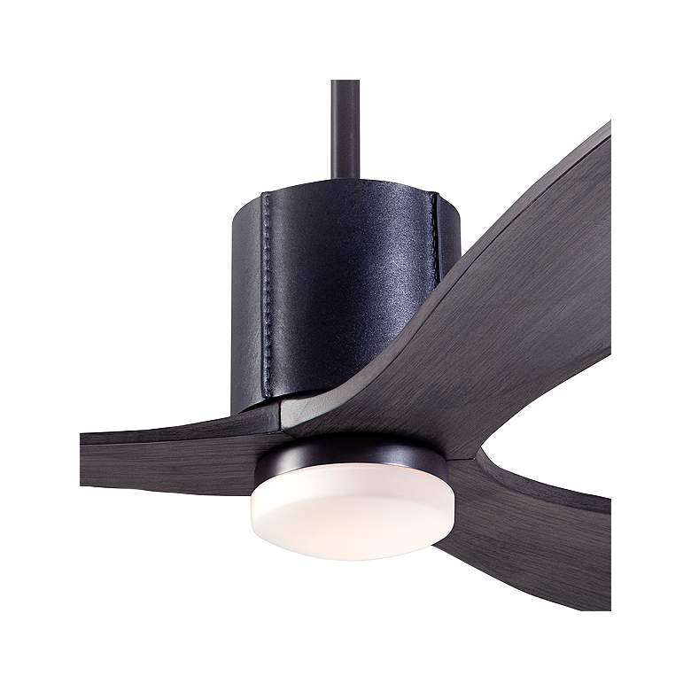 Image 3 54" Modern Fan LeatherLuxe DC Dark Bronze Ebony LED Fan with Remote more views