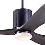 54" Modern Fan LeatherLuxe DC Dark Bronze Ebony LED Fan with Remote