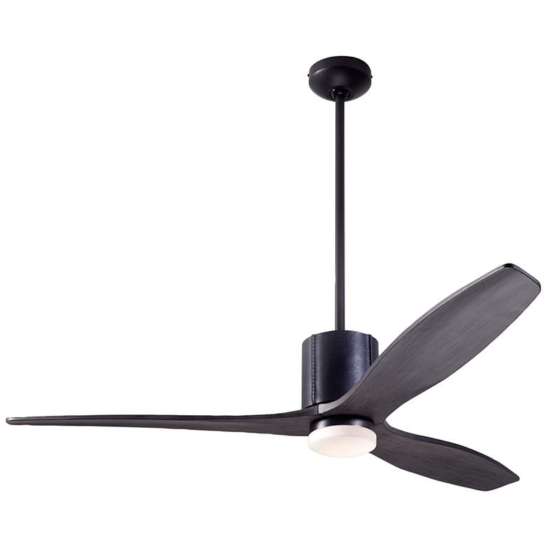 Image 5 54" Modern Fan LeatherLuxe DC Dark Bronze Ebony LED Fan with Remote more views