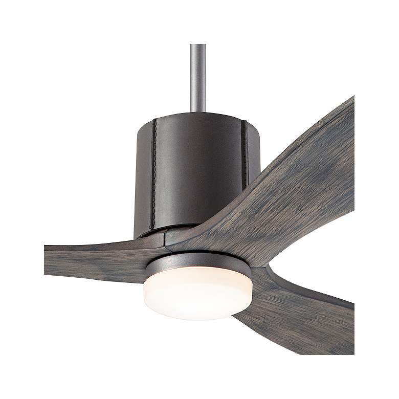 Image 3 54" Modern Fan LeatherLuxe DC Graphite Graywash LED Fan with Remote more views