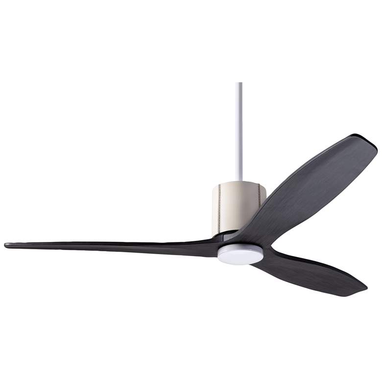 Image 2 54" Modern Fan LeatherLuxe DC White Ebony Ceiling Fan with Remote