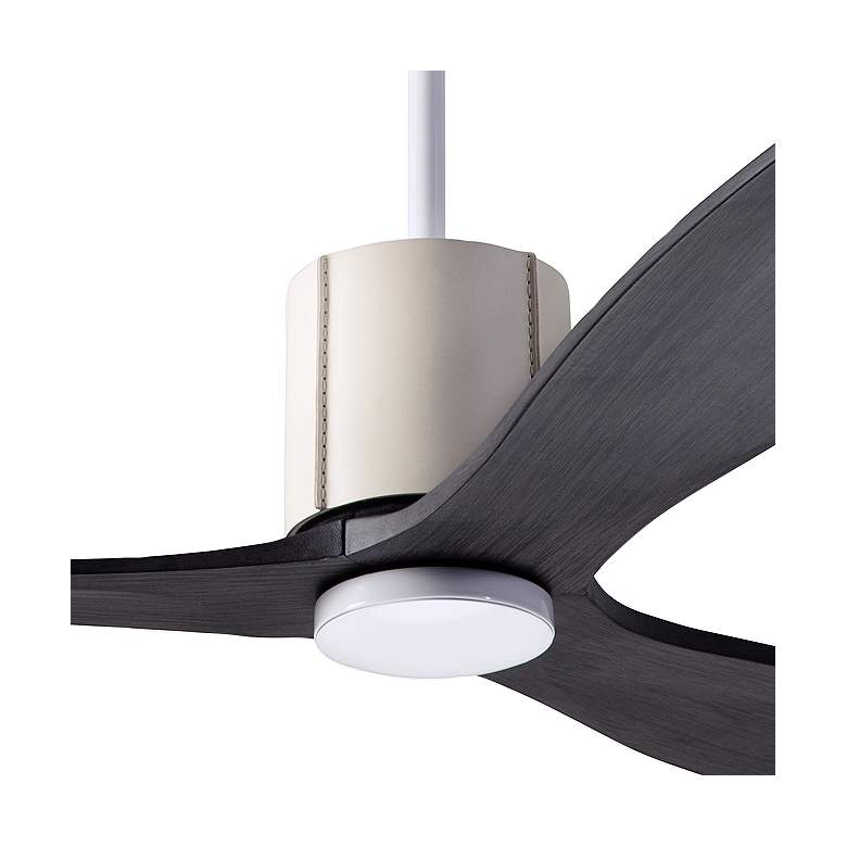 Image 3 54 inch Modern Fan LeatherLuxe DC White Ebony Ceiling Fan with Remote more views