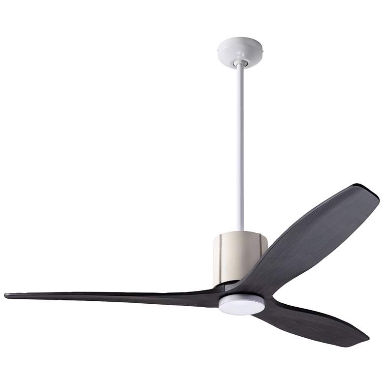 Image 5 54" Modern Fan LeatherLuxe DC White Ebony Ceiling Fan with Remote more views