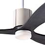 54" Modern Fan LeatherLuxe Gloss White Ebony LED Fan with Remote