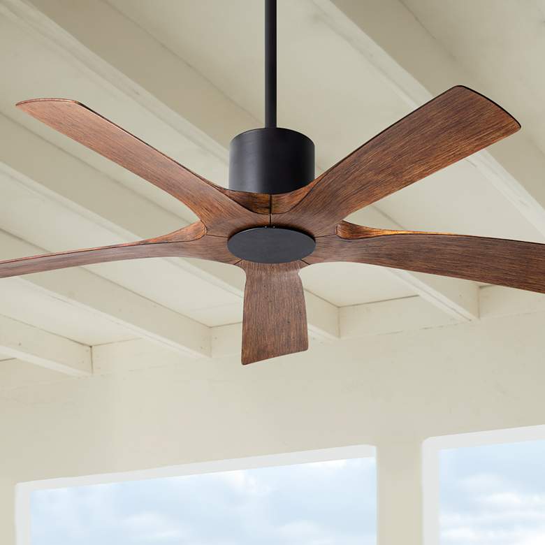54&quot; Modern Forms Aviator Matte Black 5-Blade Outdoor Smart Ceiling Fan