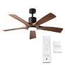 7_54" Modern Forms Aviator Matte Black 5-Blade Outdoor Smart Ceiling Fan more views