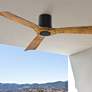 54" Modern Forms Aviator Matte Black Outdoor Hugger Smart Ceiling Fan