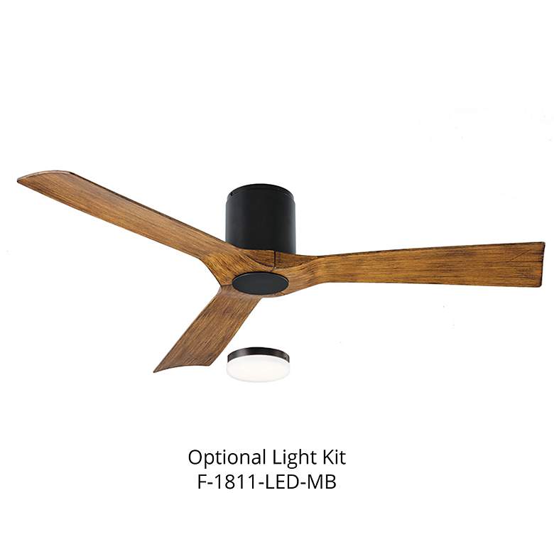 Image 4 54 inch Modern Forms Aviator Matte Black Outdoor Hugger Smart Ceiling Fan more views