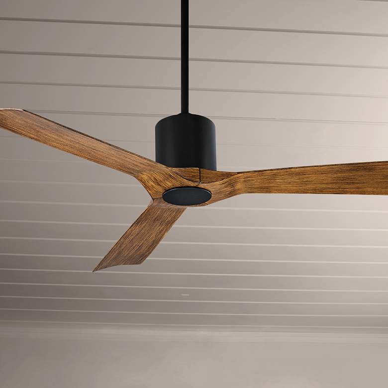 Image 1 54" Modern Forms Aviator Matte Black Outdoor Smart Ceiling Fan