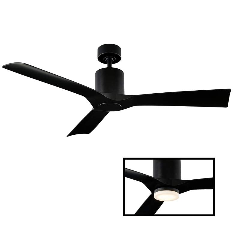 Image 3 54" Modern Forms Aviator Matte Black Smart Ceiling Fan more views