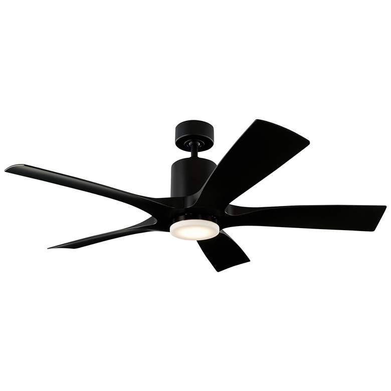Image 2 54 inch Modern Forms Aviator Matte Black Smart Indoor-Outdoor Ceiling Fan more views