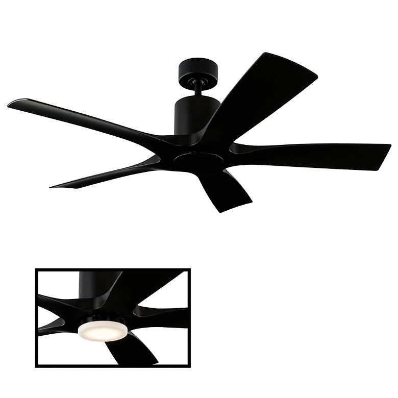 Image 2 54 inch Modern Forms Aviator Matte Black Smart Indoor-Outdoor Ceiling Fan more views