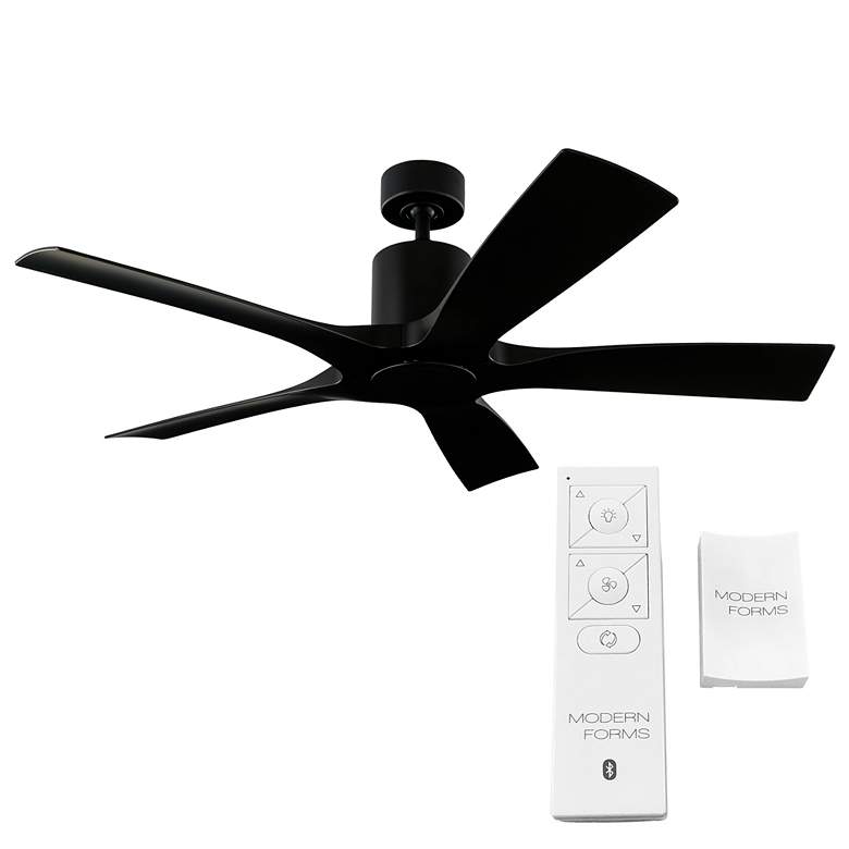 Image 4 54" Modern Forms Aviator Matte Black Smart Indoor-Outdoor Ceiling Fan more views