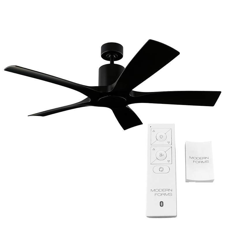 Image 7 54" Modern Forms Aviator Matte Black Smart Indoor-Outdoor Ceiling Fan more views