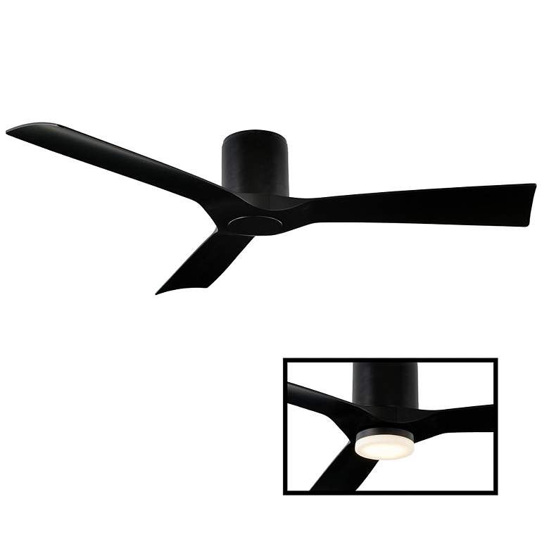 Image 3 54" Modern Forms Aviator Wet Rated Matte Black Hugger Smart Fan more views