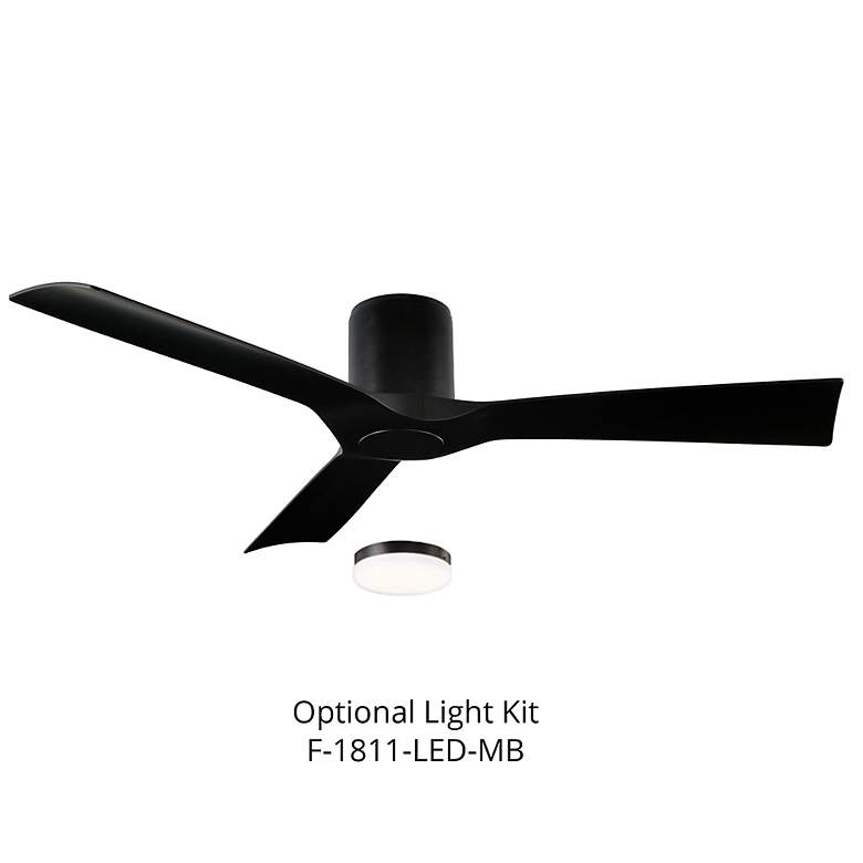 Image 4 54" Modern Forms Aviator Wet Rated Matte Black Hugger Smart Fan more views