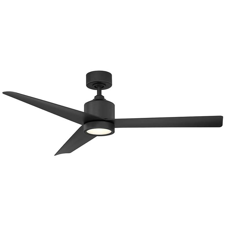 Image 1 54 inch Modern Forms Lotus 3-Blade Matte Black LED Wet Rated Smart Fan