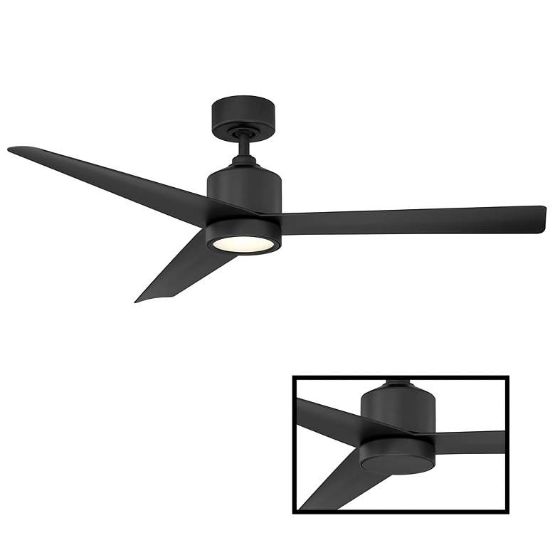 Image 2 54" Modern Forms Lotus Matte Black 3500K LED Smart Ceiling Fan more views