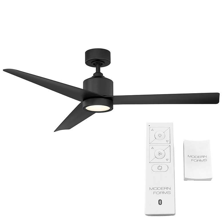 Image 7 54" Modern Forms Lotus Matte Black 3500K LED Smart Ceiling Fan more views