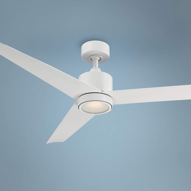 Image 1 54 inch Modern Forms Lotus Matte White LED Wet Rated Smart Ceiling Fan