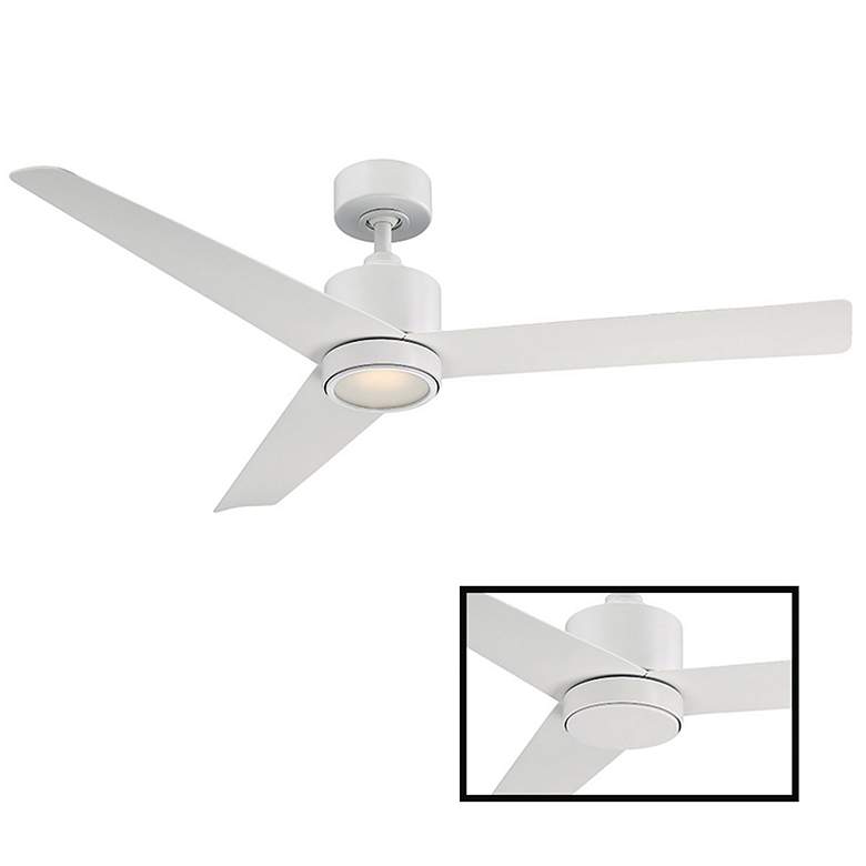 Image 3 54" Modern Forms Lotus Matte White LED Wet Rated Smart Ceiling Fan more views