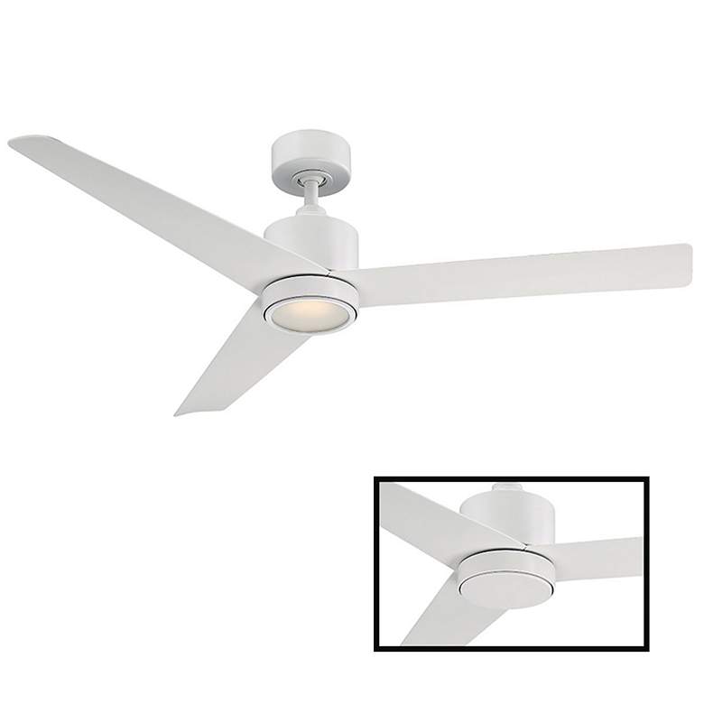 Image 3 54 inch Modern Forms Lotus Matte White LED Wet Rated Smart Ceiling Fan more views