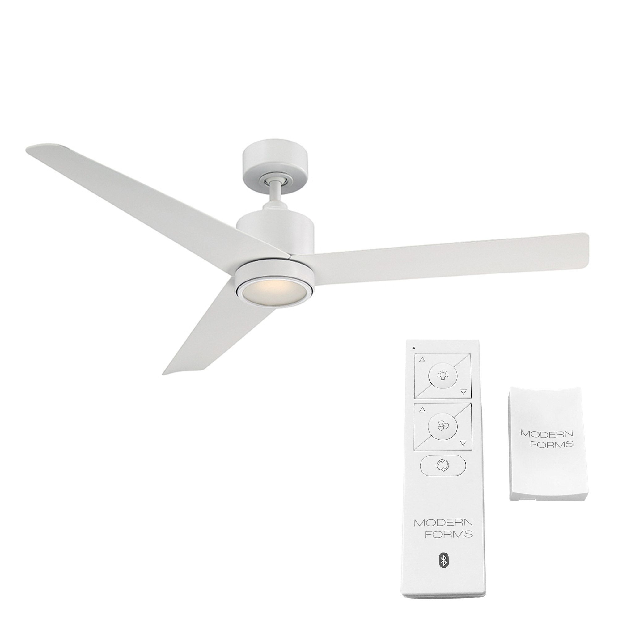 54" Modern Forms Lotus Matte White LED Wet Rated Smart Ceiling Fan