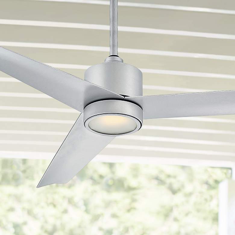 Image 1 54 inch Modern Forms Lotus Titanium Silver Wet Rated LED Smart Ceiling Fan