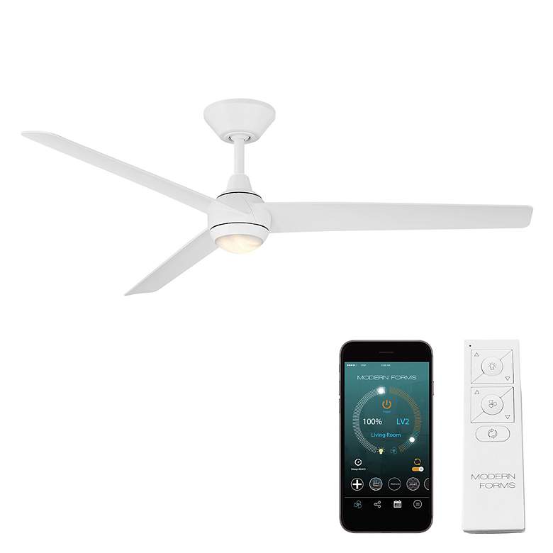 Image 7 54" Modern Forms Pisces Matte White LED Smart Ceiling Fan more views