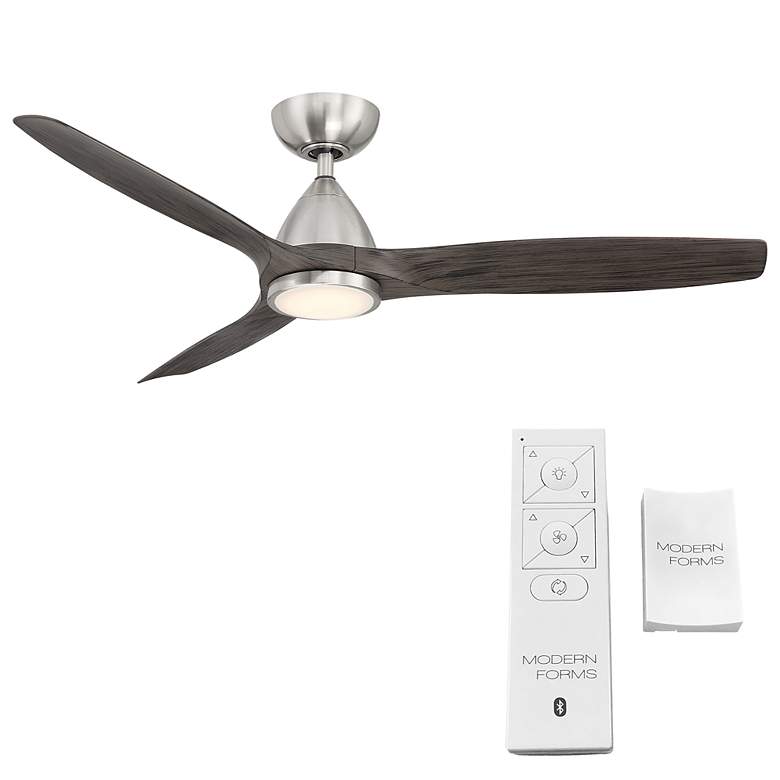 Image 5 54" Modern Forms Skylark Brushed Nickel 3000K LED Smart Ceiling Fan more views