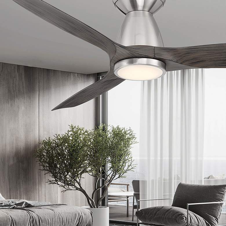 54&quot; Modern Forms Skylark Brushed Nickel LED 3500K Smart Ceiling Fan