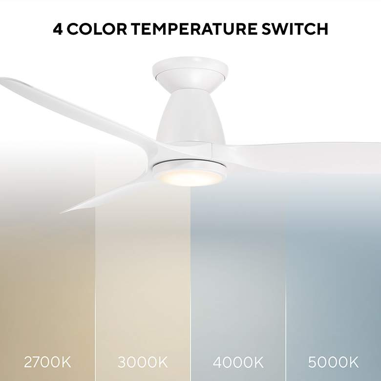 Image 5 54" Modern Forms Skylark Matte White Wet LED Smart Hugger Ceiling Fan more views