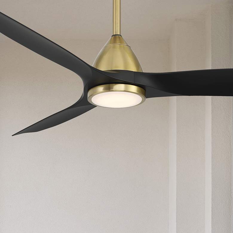 Image 2 54" Modern Forms Skylark Soft Brass 3000K LED Smart Ceiling Fan