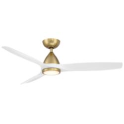 54&quot; Modern Forms Skylark Soft Brass 3500K LED Smart Ceiling Fan