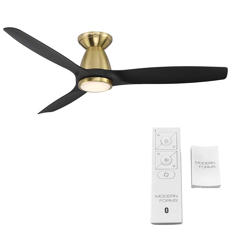 Image 6 54" Modern Forms Skylark Soft Brass Wet Rated LED Hugger Smart Fan more views