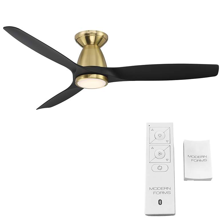 Image 6 54 inch Modern Forms Skylark Soft Brass Wet Rated LED Hugger Smart Fan more views