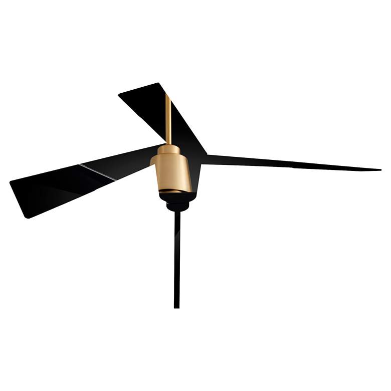 Image 2 54" Oxygen Dynamo Brass and Black Damp Ceiling Fan with Wall Control more views