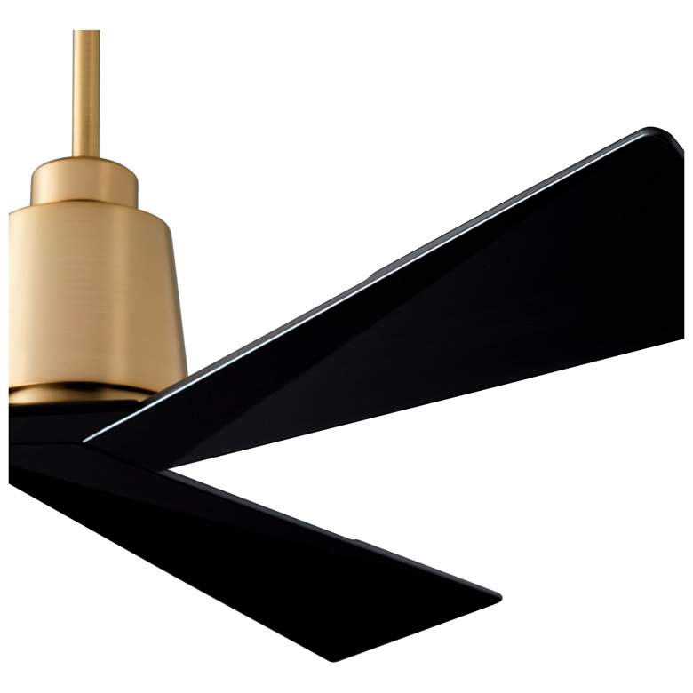 Image 4 54" Oxygen Dynamo Brass and Black Damp Ceiling Fan with Wall Control more views