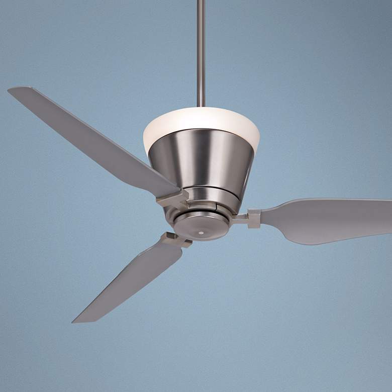 Image 1 54" Possini Euro Beretta Brushed Steel Ceiling Fan and Light