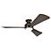 54" Sola Olde Bronze Wet LED Hugger Ceiling Fan with Wall Control